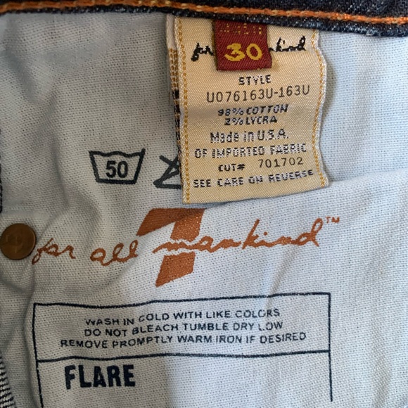 7 for all mankind Flare Jeans size 30 EUC - Picture 7 of 9